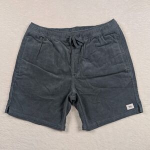 Katin Shorts Mens Small Blue Corduroy Elastic Waist Drawstring Stretch Chino